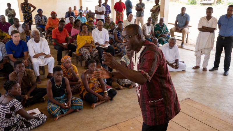 Dr. Chris Ampadu leading a session on wholistic ministry in West Africa